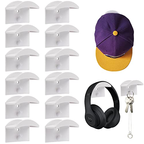 Lot De 8 Crochets Muraux Pour Casquettes De Baseball - Adhésif Puissant, Sans Trace, Blanc Ou Noir