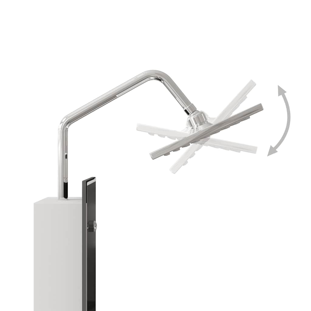 Pannello doccia in vetro nero, 18 x 45,5 x 130 cm, con acciaio inox, doccia a pioggia, funzione massaggiante, doccetta regolabile per bagno, montaggio a parete, benessere e relax