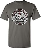 Death Proof Industries Lucky Seven Motorcycle T-Shirt Tee (Large, Charcoal)