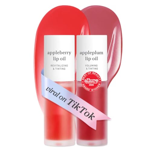 NOONI Korean Lip Oil Set - Appleberrry &amp; Appleplum - Plumping Lip Gloss