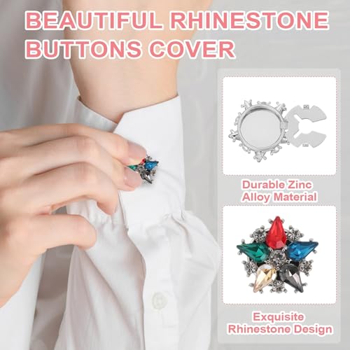 Cache-boutons strass anti-bouton basique | Solution boutons de manchette sans couture - 4
