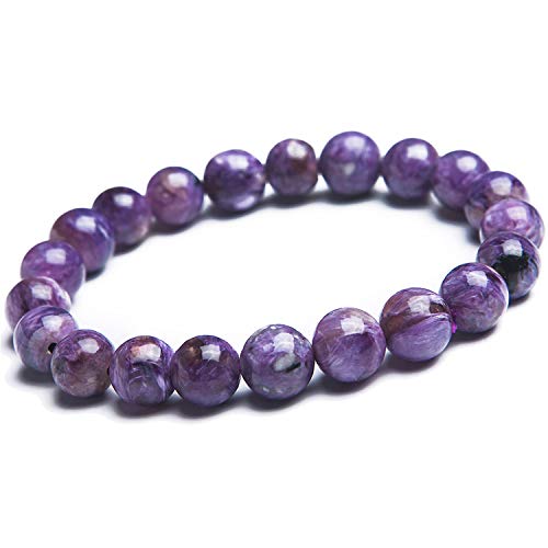 Bracelet en charoite violette naturelle 10mm pour femmes