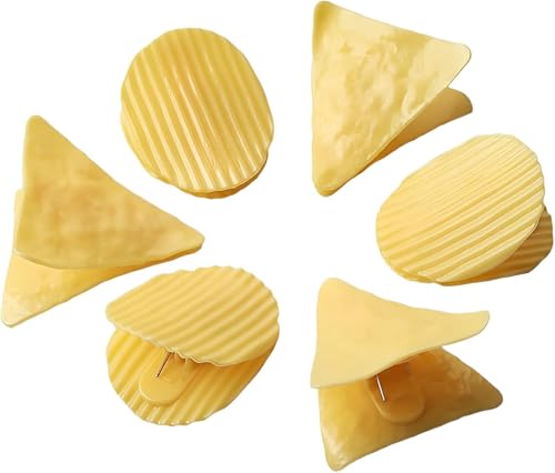 6PCS Cute Chip Clips, Potato Shaped Bag Cips, Food Bag Sealing Clips, Funny Chip Bag Clips for Kitchen Food Storage, Snacks Bag Sealer Sealing (3 Round+3 Triangular)