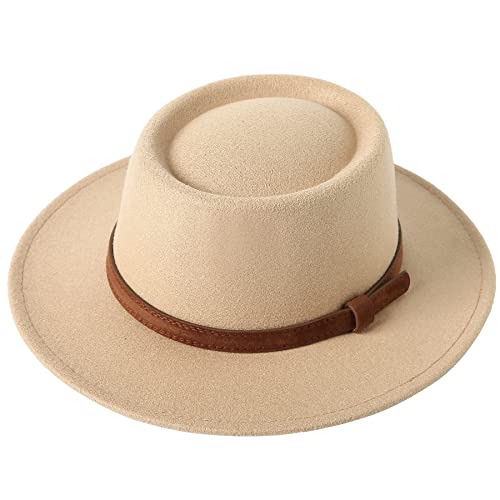 JOYEBUY Fedora-Hut für Damen, Retro-Stil, breite Krempe, Style A-camel, Einheitsgröße Cover