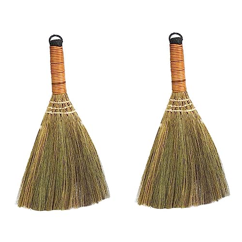 MUCKLILY 2Pcs Small Broom Desk Cleaning Tool for Home Dust Removal Space Saving Design with Bristles for Quick Cleanups and Everyday Use