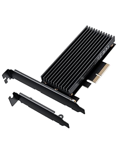 GRAUGEAR M.2 PCIe 4.0 Adapter Card for NVMe SSD, M-Key, Large Aluminum Heatsink, Supports 2280/2260/2242/2230, High & Low Profile Slot Bracket