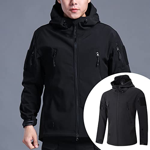 Chaqueta softshell senderismo hombre impermeable con capucha abrigo ligero montaña 5