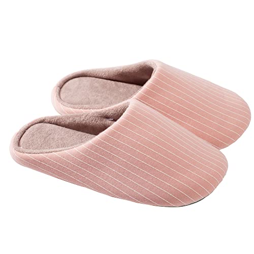 【SLITA】スリッパ 室内 ルームシューズ 室内履き 静音 超軽量 レディース メンズ 防水 滑り止め 洗える 柔らかい あったか ピンク ストライプ