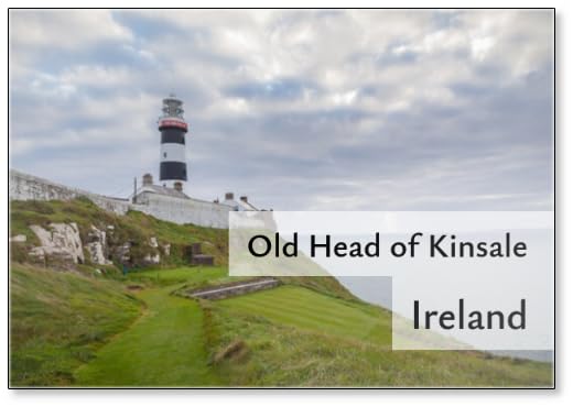 Imán para nevera con texto en inglés 'The Lighthouse at The Old Head of with The 18th Tee Box'