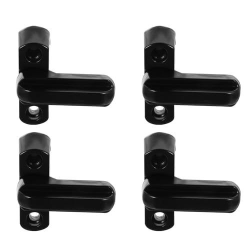 WATIIFUFU Cerradura de Seguridad Tipo T para Ventanas Abatibles y Correderas, 4 Unidades de Aleación de Zinc Negro, Bloqueo Seguro para Ventanas Interiores y Exteriores, Bloqueo Antirrobo