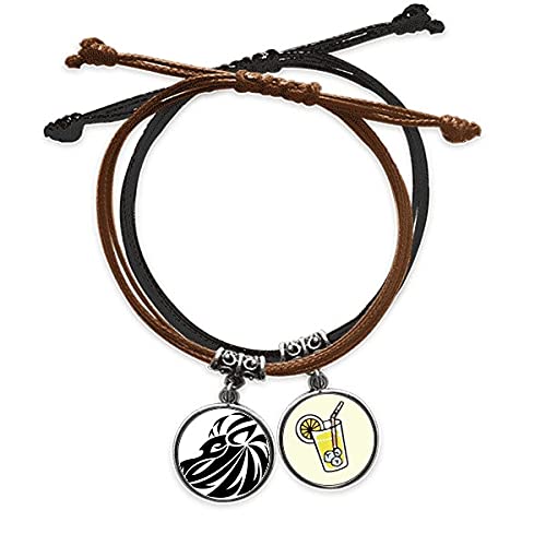 Bracelet constellation Lion avec cordon tressé main et détails cuir