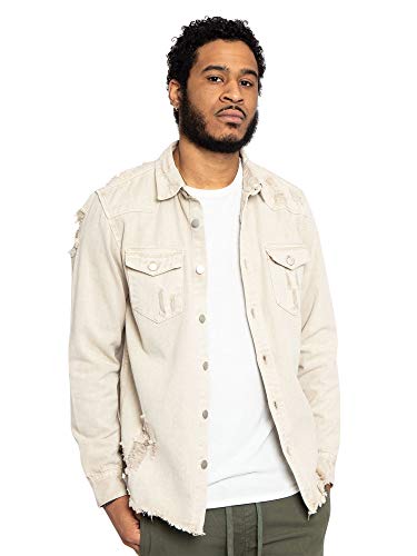 Image of VICTORIOUS Men's Distressed Denim Jacket
