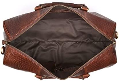 Leather Travel Duffle Bag with Toiletry Dopp Kit | Gym Sports Bag Airplane Luggage Carry-On Bag | Gift for Father's Day By Aaron Leather Goods (Pecan) 3 Leather Travel Duffle Bag with Toiletry Dopp Kit | Gym Sports Bag Airplane Luggage Carry-On Bag | Gift for Father's Day By Aaron Leather Goods (Pecan)