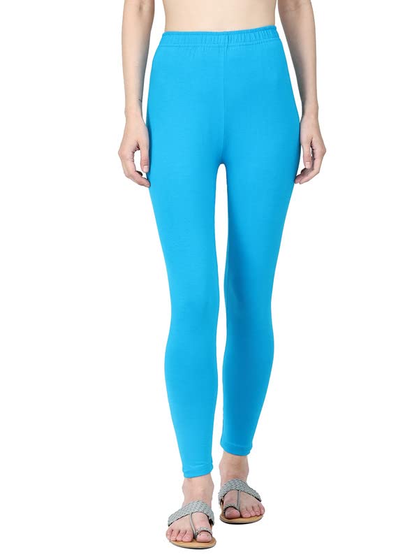 Robinbosky Premium Cotton Lycra Stretchable Blue Ankle Leggings (2XL, BLUEDANUBE) - Image 2 thumbnail