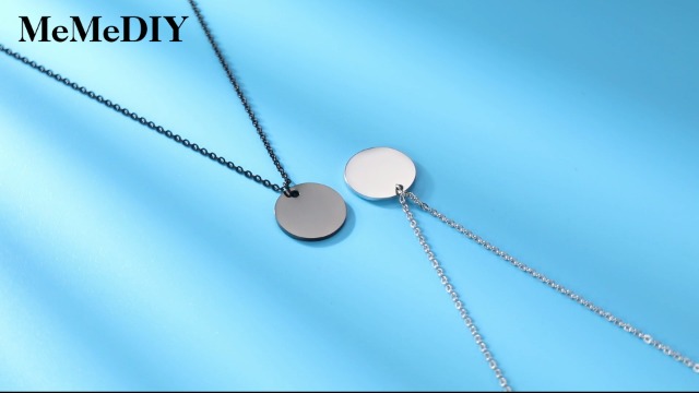 Collana Personalizzata MeMeDIY Con Ciondolo Tondo | Incisione Nome O Data E Pietra Del Parto | Catena Regolabile In Acciaio Inossidabile, Antiallergico