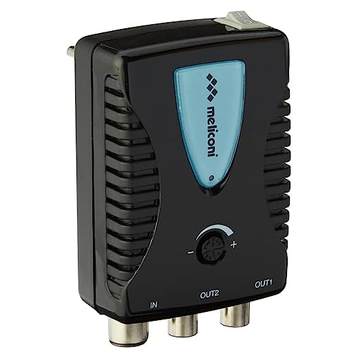 Meliconi AMP200, Amplificatore Antenna TV, Amplificatore Segnale Digitale Da Interni a 2 Vie, Alimentazione Diretta 220V, Filtro LTE