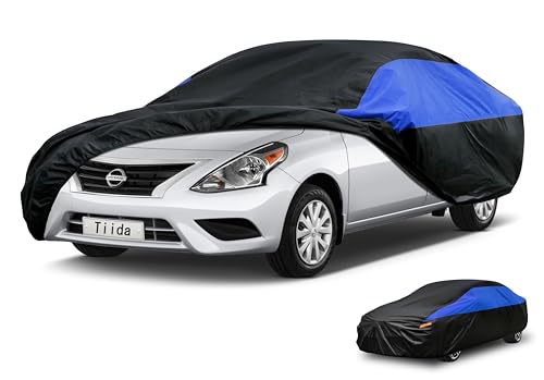 Image of GUNHYI Nissan Car Cover Custom Fit Nissan Tiida Waterproof All Weather, Lightweight Full Exterior Cover for Automobiles Outdoor Sun UV Rain Dust Snow Wind Protection.