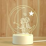 子供の寝室の装飾の誕生日プレゼントのために導かれる3D常夜灯タッチテーブルランプカラフルなUSBをデート CDKPAWMZ