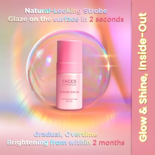 Image of FACES CANADA Strobe Serum - 27ml | Brightening Serum + Strobe Cream + SPF 30 Sunscreen | 10% Niacinamide | Removes Dark Spots & Hyperpigmentation | GlowLift Complex | Instant Glow