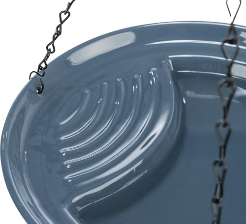 TRIXIE Vogel Garten Outdoor VOGELTRÄNKE, HÄNGEND, KERAMIK, 530 ml/ 26 cm, BLAU - 55520