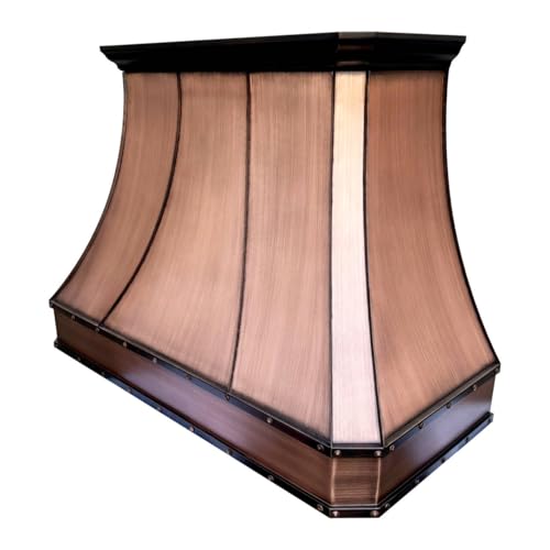 Image of SINDA Wall Mount Copper Range Hood, Hand-Crafted Copper Range Hood with High Airflow Centrifugal Blower, Includes SUS 304 Liner and Baffle Filter, High CFM Vent Motor, 54 inchWx39 inchHx24 inchD, In Stock