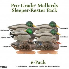GreenHead Gear Pro-Grade Duck Decoy,Mallards/Sleeper-Rester Pack,1/2 Dozen 75108