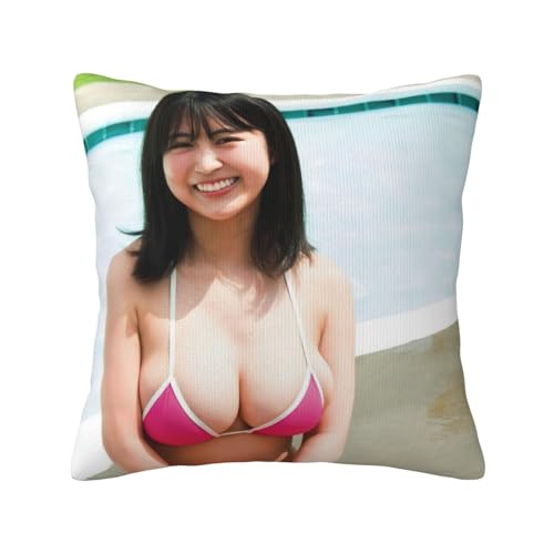 福井梨莉華 17 枕カバー抱き枕カバーファッション45 x 45 cm部屋装飾両面正方形の部屋プレゼントルーム装飾車隠しファスナー クッション 18x18in