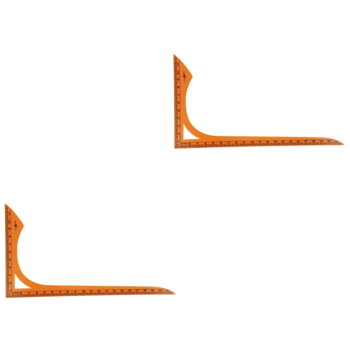 2 Pcs Patchwork Ruler Fabric Sewing Ruler Cutting Ruler for Sewing Vinyl French Rulers for Sewing Accessories Angle Clear Ruler Sewing Cutting Ruler Sewing Supplies Manual Plastic
