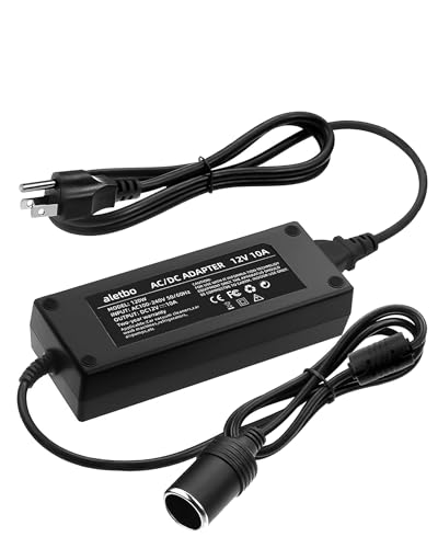 120V to 12V Converter Ac to Dc 10A 110W 12 Volt Converter Cigarette Lighter Adapter to wall Plug 12v Outlet Adapter for Car Refrigerator Tire Inflator Vacuum Cleaner Iceless Cooler