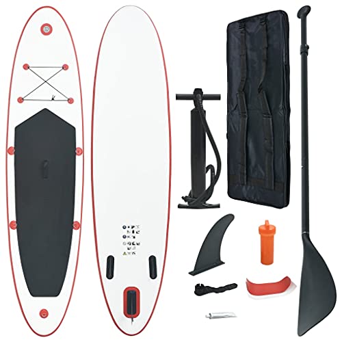 Tabla De Surf De Remo Inflable De Color Rojo Y Blanco Con Sup Regulable