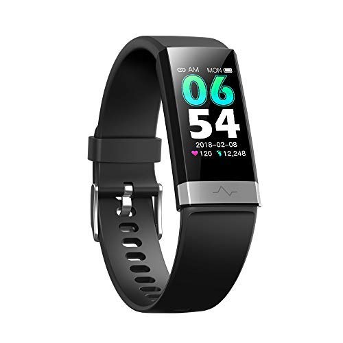 Montre e.c.g + p.p.g cardiofréquencemètre V19 noire tracker d'activité étanche connecté