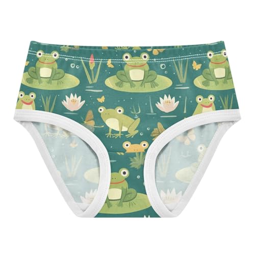 Wusikd Cute Cartoon Frogs Girls' Underwear Cotton Dragonflies Girls Briefs Soft Toddler Underwear 2T