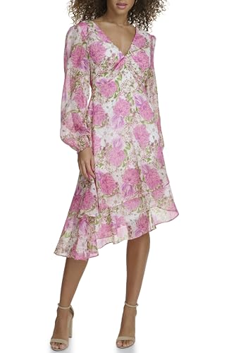 Siena Women's Floral Printed Long Sleeve Midi Dress, Blsh Multi at Amazon  Women's Clothing store