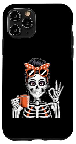 コーヒー豆 スケルトン 面白い ハロウィン コーヒー好き スマホケース iPhone 11 Pro 用