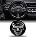 Produktbild 3D-Silikon-Aufkleber Kompatibel mit BMW 36131181082 Emblem Lenkrad 45mm Badge Zubehör Teile Abziehbilder Lenkrad Dekoration Schwarz Totenkopf Silber Schädel Skull V 15