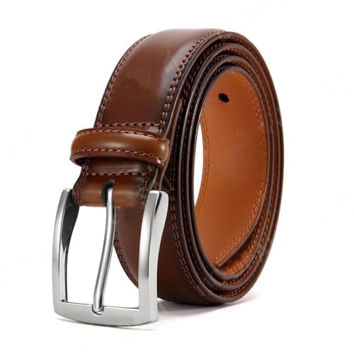 Men's Classic Pin Buckle Genuine Leather Belt Male Strap Business Dress Belts2