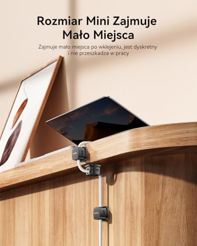 Rocoren 12 sztuk magnetycznych klipsów kablowych, samoprzylepny organizer kabli do domu, biura, biurka, telefonu, samochodu, ściany, biurka, szafki nocnej (Czarny)