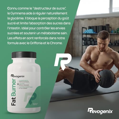 FAT BURNER | Brûleur de Graisses Action Minceur & Perte de Poids | Caféine, L-Carnitine, Nopal, Guarana, Gymnema & Griffonia | Thermogénique, Lipotrope, Coupe-Faim | 120 Gélules Vegan | REVOGENIX – Image 5