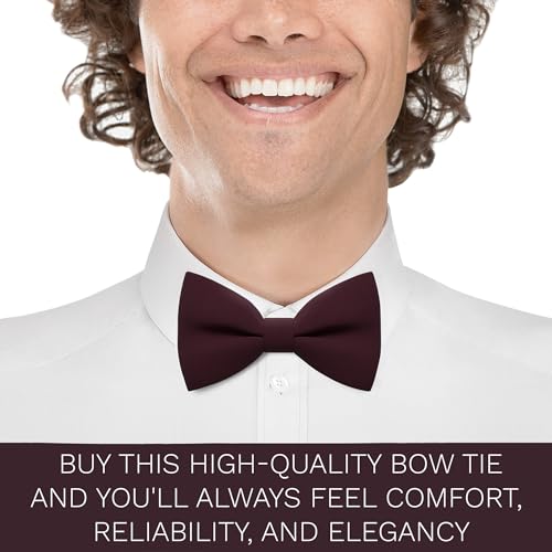 Image of Bow Tie House Mens Bowties Pre-tied Shape Clip on Bowtie Solid Men Formal Wear for kids, baby boys, toddler any age bow ties