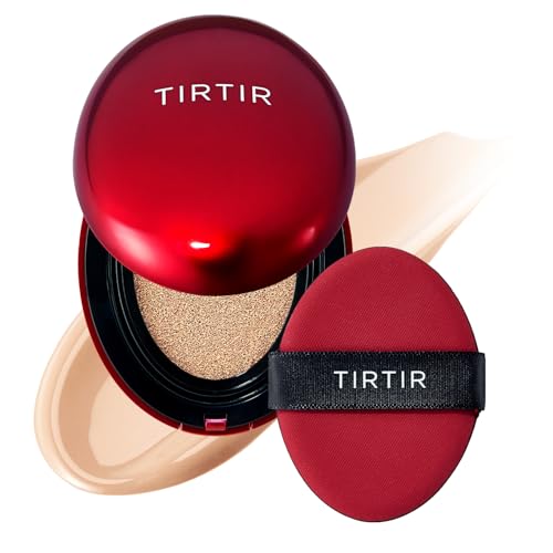 [*Mini Size*] TIRTIR Mask Fit Red Cushion Foundation | Full coverage, Weightless, Skin fit, Satin Glow Finish, Korean Makeup BB Foundation, beauty, Tattoo cover up, Buildable (#21N Ivory, 0.15 Fl Oz)