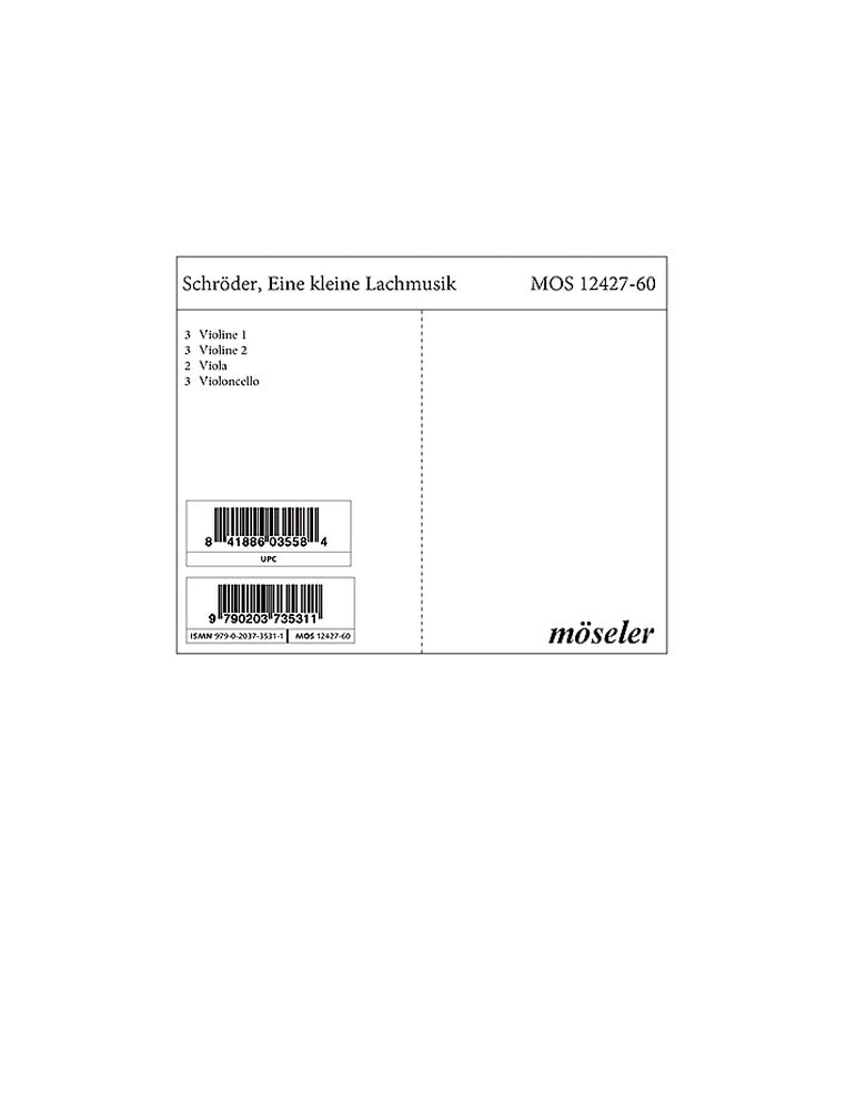 Eine kleine Lachmusik: string quartet or string orchestra. Jeu de parties de cordes.