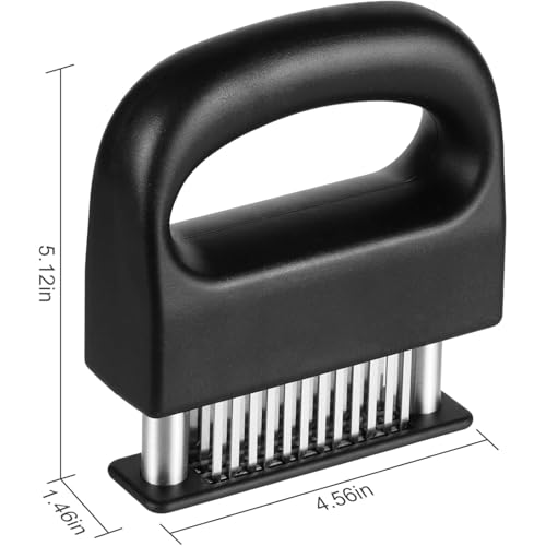 Image of Meat Tenderizer with 48 Stainless Steel Ultra Sharp Needle Blades, Kitchen Cooking Tool Best for Tenderizing, BBQ, Marinade