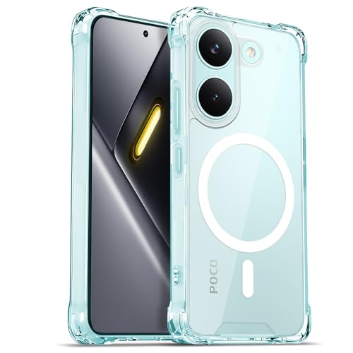 Image of AESTMO Clear Back Cover for Poco X8 Pro 5G | 360 Protection | Transparent Back Cover for Poco X8 Pro 5G (PC + TPU, Compatible with MagSafe Accessories, Transparent Bumper)
