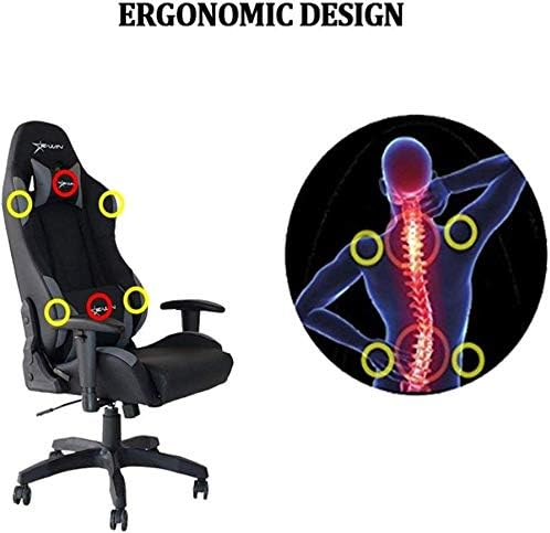 Diagram illustrating ergonomic support points on the chair and human spine