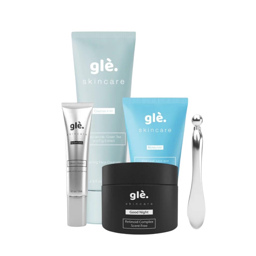 Gle Skincare Vault - Anti-Aging Niacinamide (Vitamin B3) Chamomile Mix Skincare Routine Set For Aging Skin, Fine Lines, & Wrinkles | 5-Piece Unisex Skincare Set