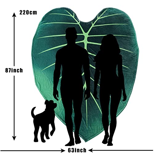 Healthycewpstr Leaf Blanket Throw Green Plant Print Throw Blanket Leaves For Couch Bed Sofa Decorative Great Gifts For Plant Lovers Big Leaf Blankets Size 63X87 Inches #TOP2