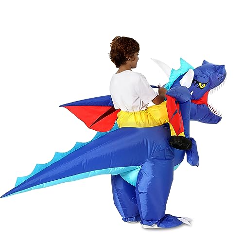 Disfraz inflable de dragón para niños 7-10 años miniatura 5