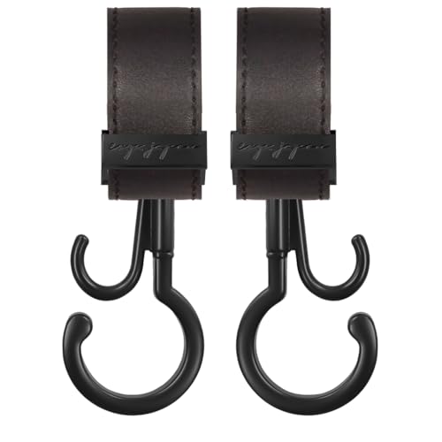 e.x.p.japon PP バギーフック マットBK-合皮ブラック 360度回転 ダブルフック ベビーカー 荷物フック 耐荷重約60キロ ベビーカーフック 2本入り bgh09mbk - e.x.p.japon(イー・エクス・ピー・ジャポン) - 商品画像