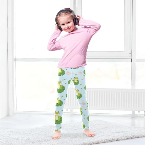 Wusikd Cartoon Frogs Girls' Leggings Toddler Doodles Cute Kids Yoga Pants Dance Active Tights 4T4