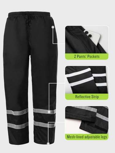 Saphirose 877 Men'S Rain Suit High Visibility Reflective Work Rain Jacket Pants thumb #4